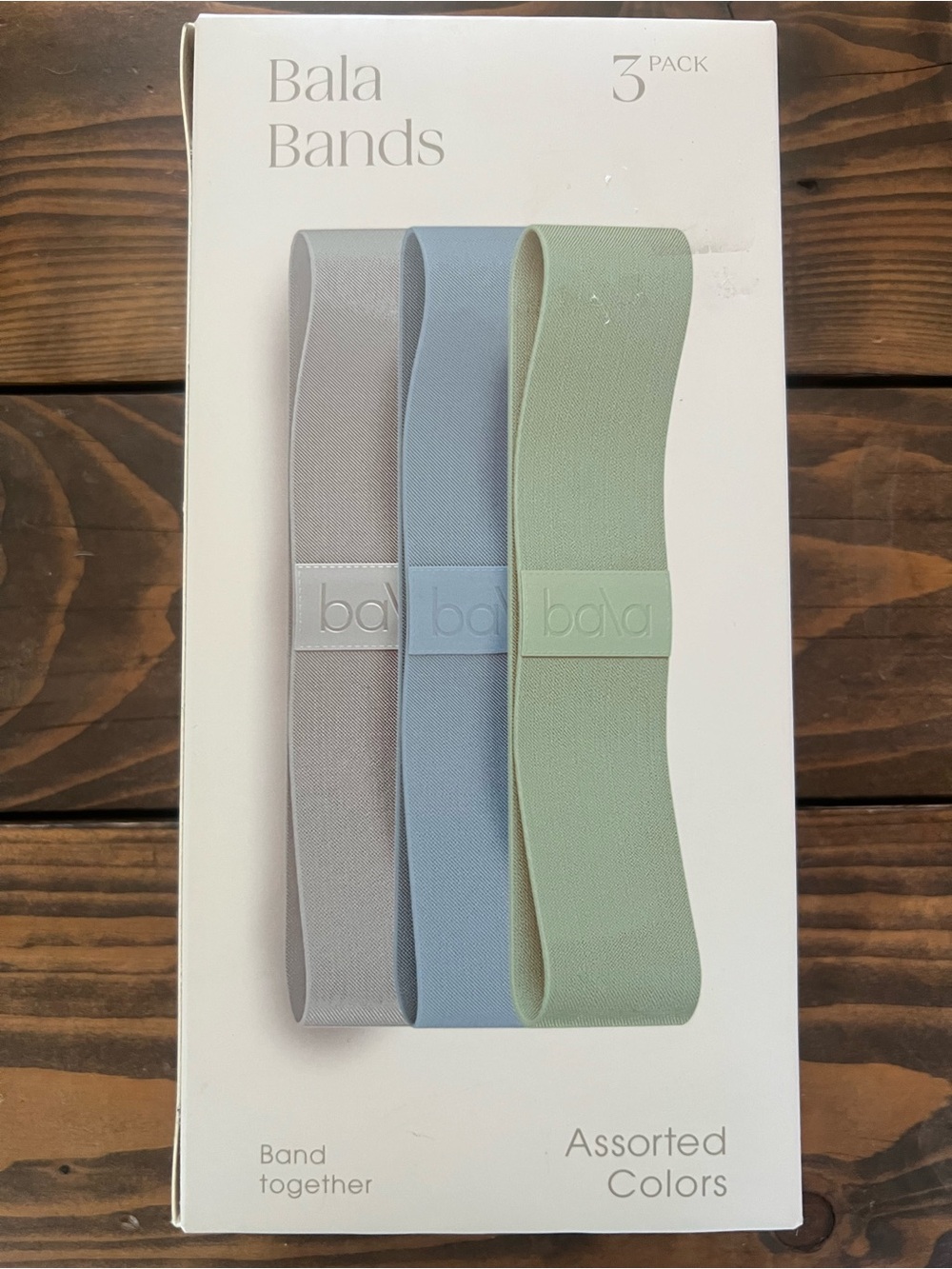 Bala Bands 3-Pack Fabric Resistance Bands - Gray, Blue, Sage brand new in box